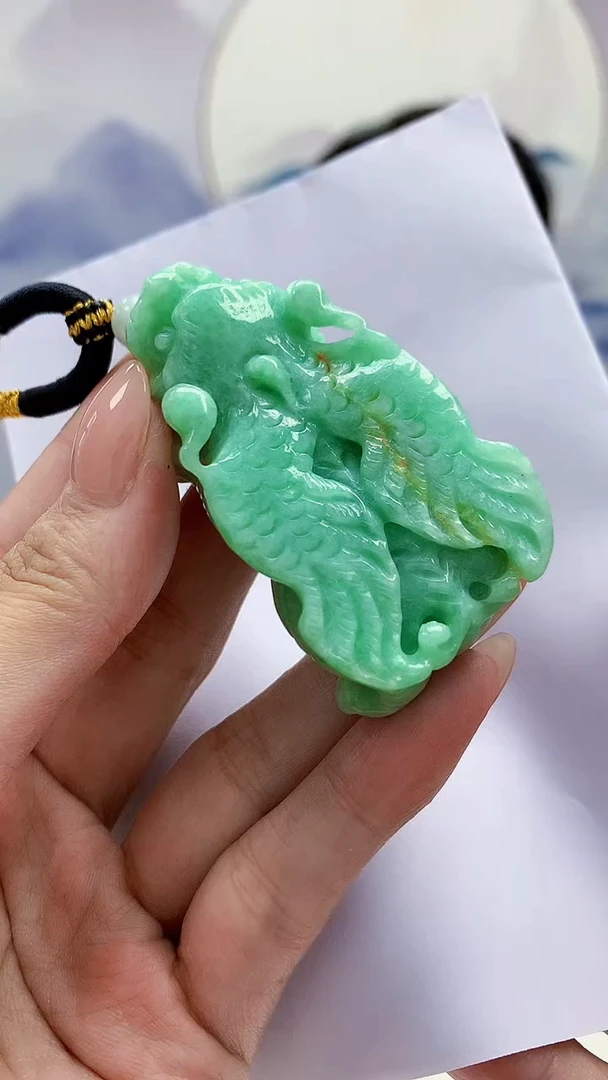 未镶嵌定制翡翠5060MM-毛货挂件55