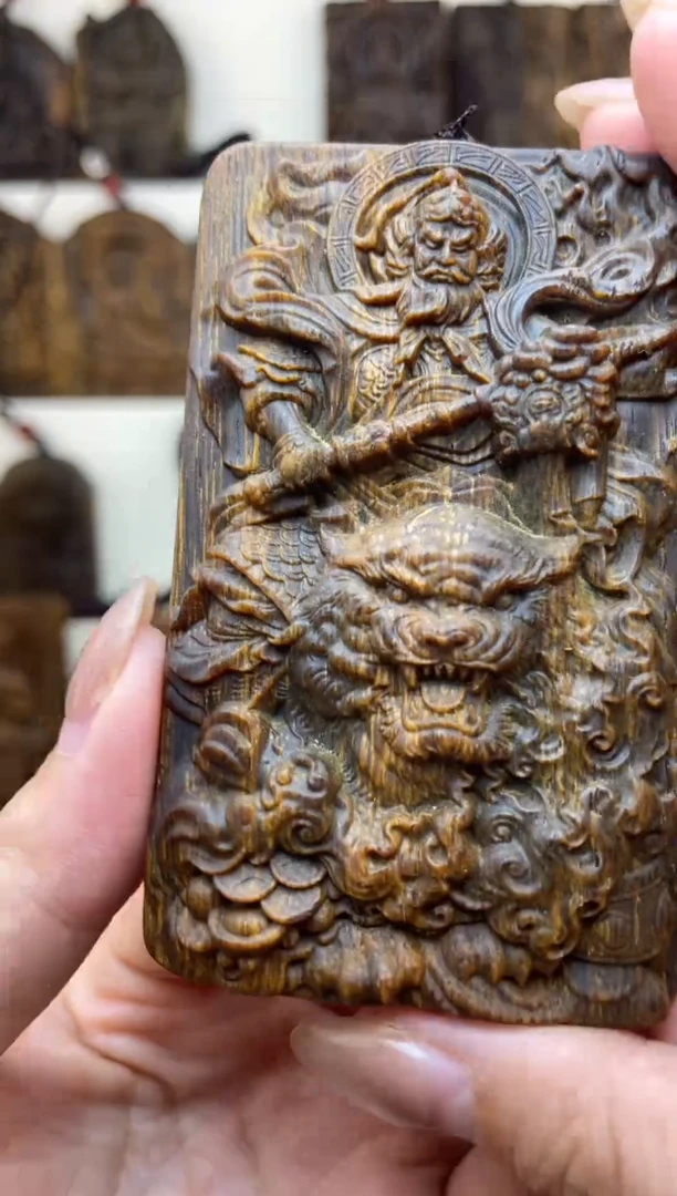 木木雕款芽庄 赵公明8cm送养香瓶