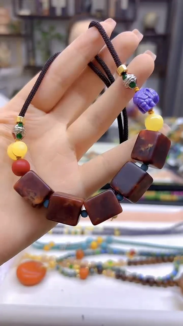 未镶嵌颈饰蜜蜡DIY款X545