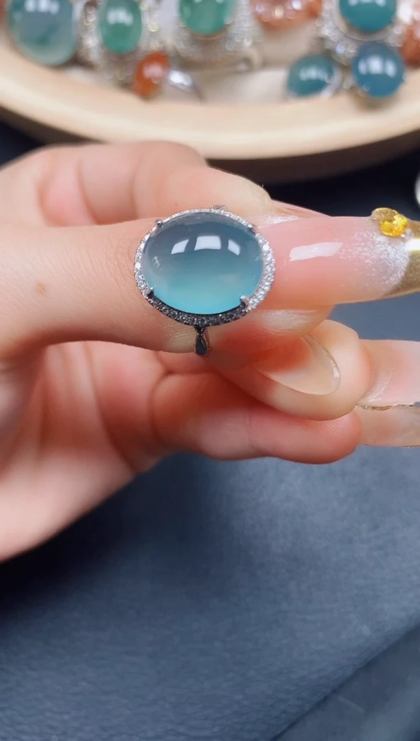 【闪购商品】翡翠戒指银S925镶嵌翡翠