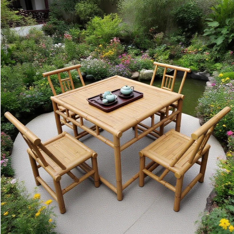 铝合金仿真竹桌椅