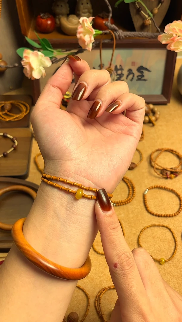 桃核竹节双圈跑环    一物一拍