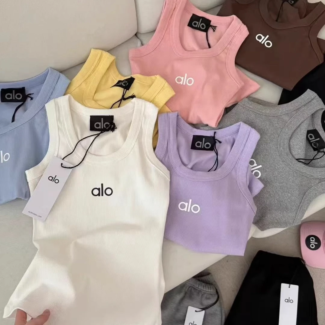 2025夏季款小众百搭字母印花运动打底衫瑜伽健身显瘦吊带背心女