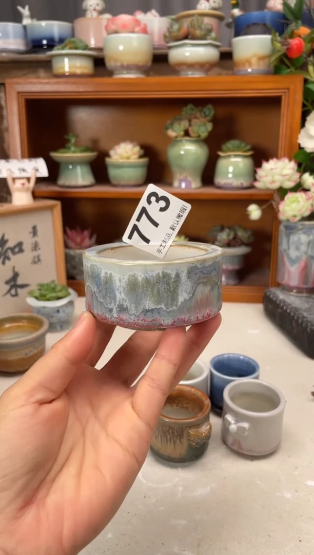 瓷片晒*?773知木小芳花盆