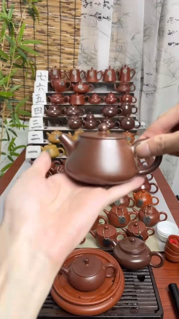 紫泥石瓢壶150cc手拉壶手工