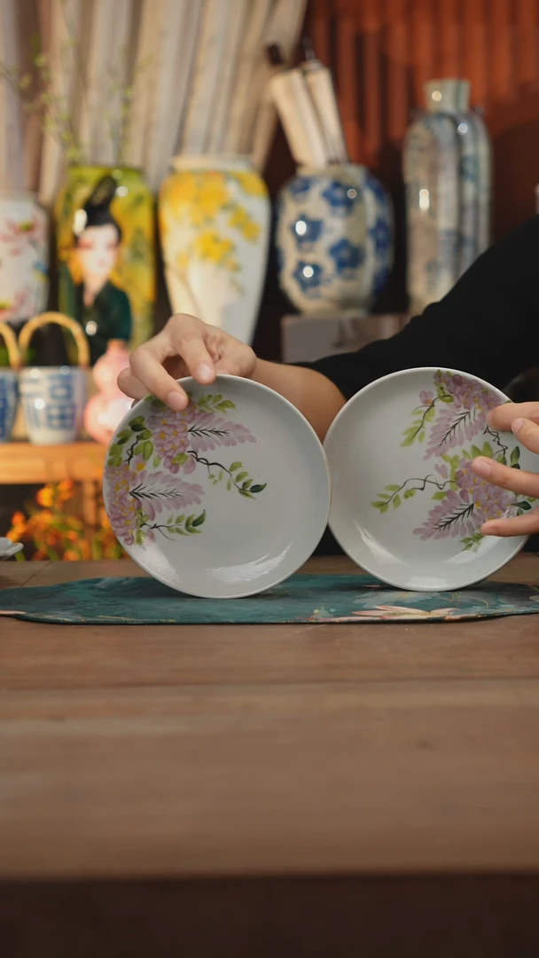 现代景德镇设计师釉下手绘陶瓷餐具