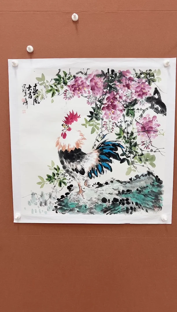 国画李文峰四尺斗方花鸟