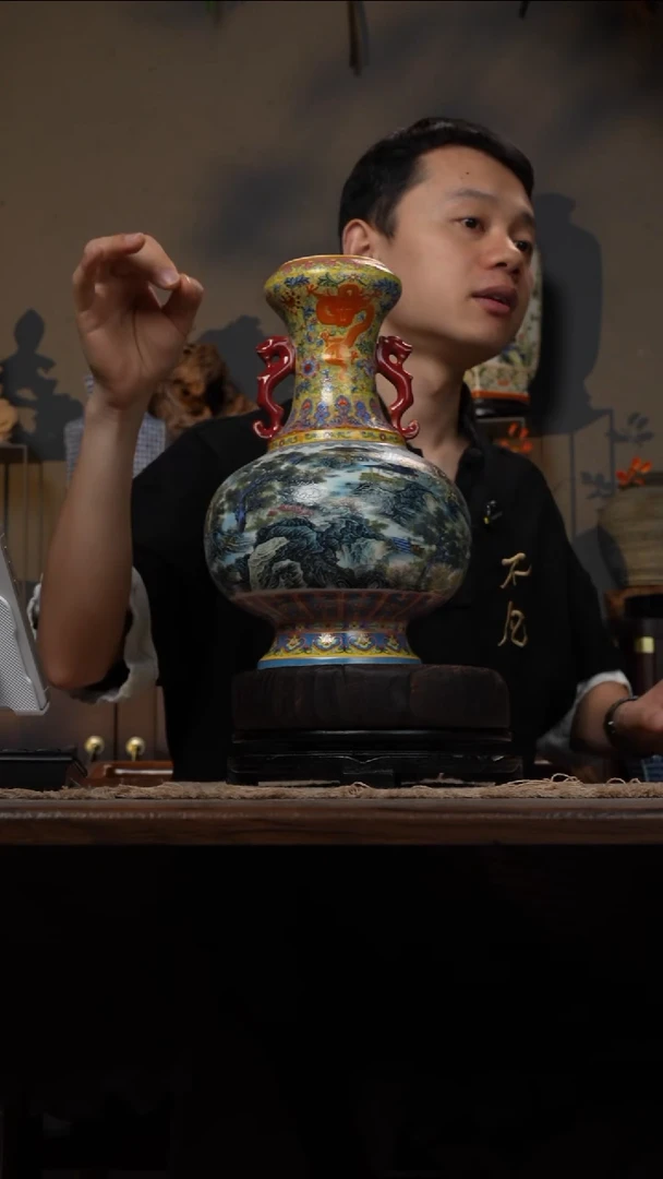 摆件WN问泥景德镇陶瓷花瓶摆件