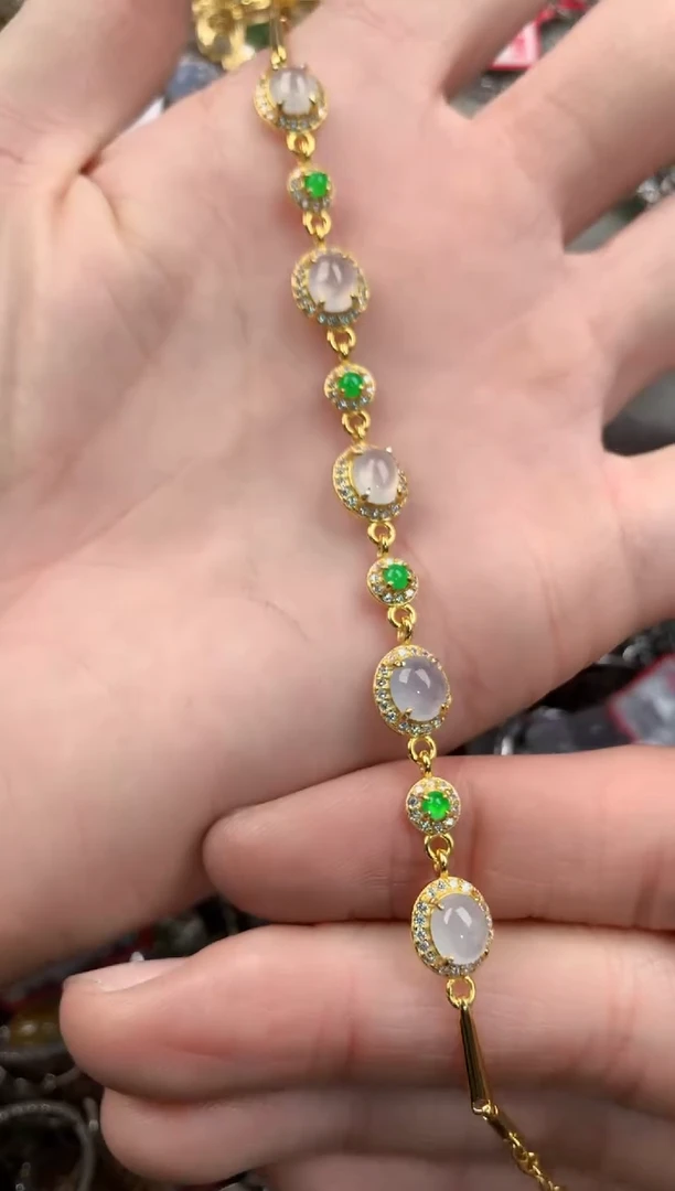 银S925镶嵌戒指翡翠666   4