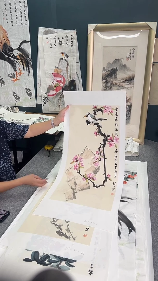 国画盛祥昆手绘花鸟画