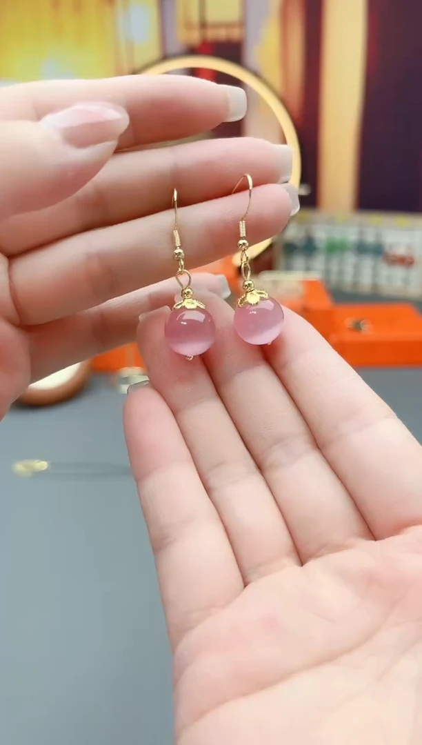 银S925镶嵌耳饰玛瑙/玉髓301