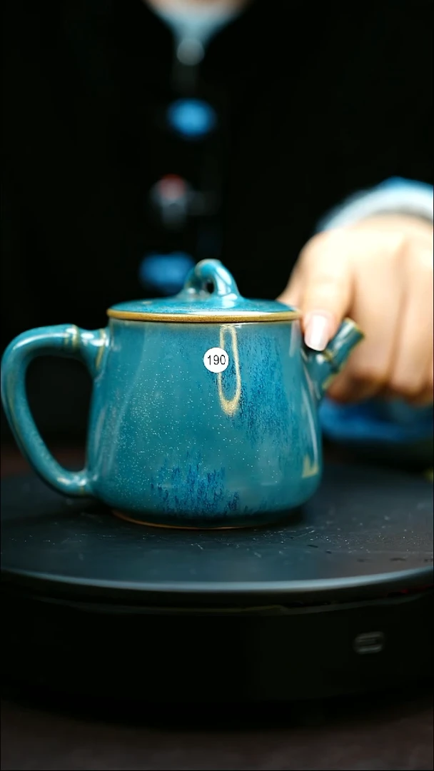 190#原矿钧瓷炉钧釉竹节高石瓢壶