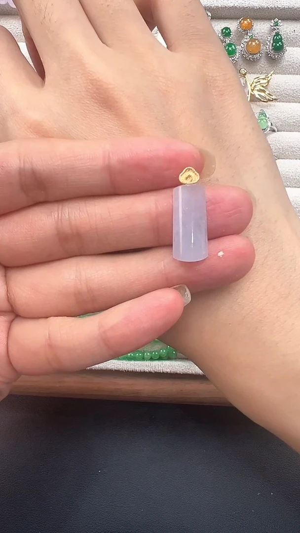 翡翠18K金镶嵌吊坠(不含链)缅甸珠宝严选YQH