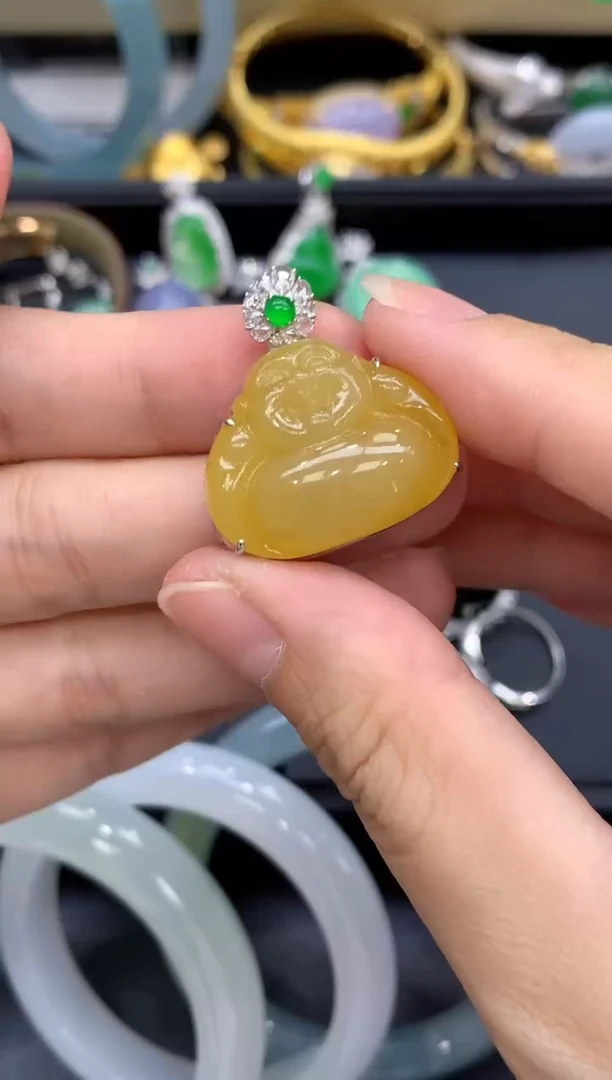 颈饰18K金镶嵌翡翠721-中国好珍宝