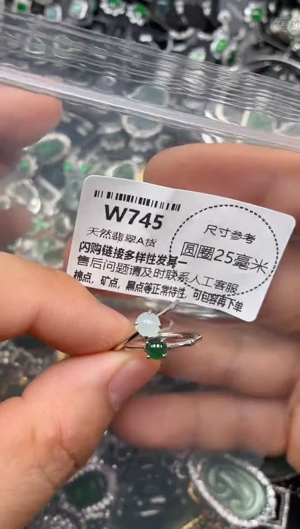 翡翠未镶嵌颈饰W745戒指