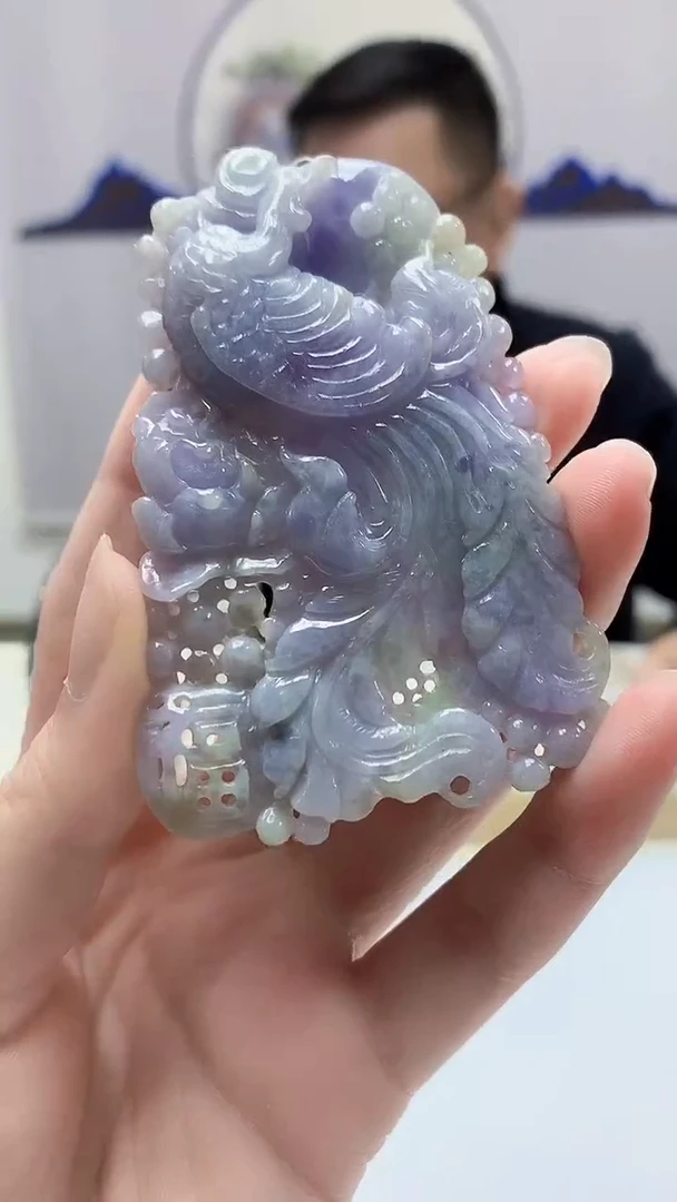 【闪购商品】定制翡翠未镶嵌5152zm-毛货挂件凤凰362