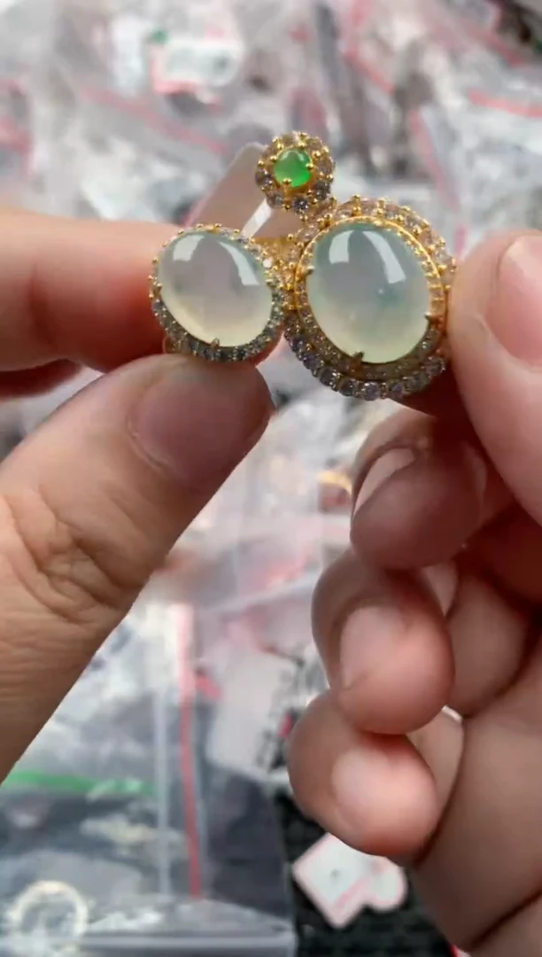 银S925镶嵌戒指翡翠1010   8