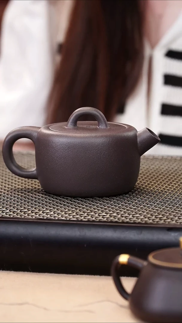 茶壶紫砂天青泥超精工炮嘴一片瓦130cc