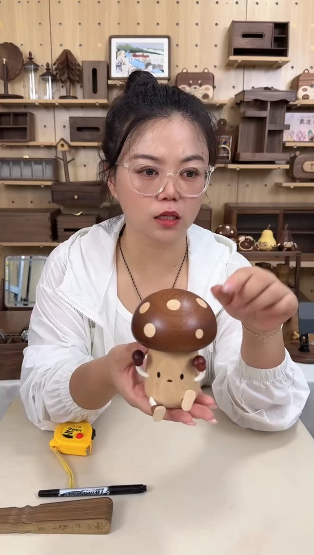 木乌檀木实木蘑菇人台灯