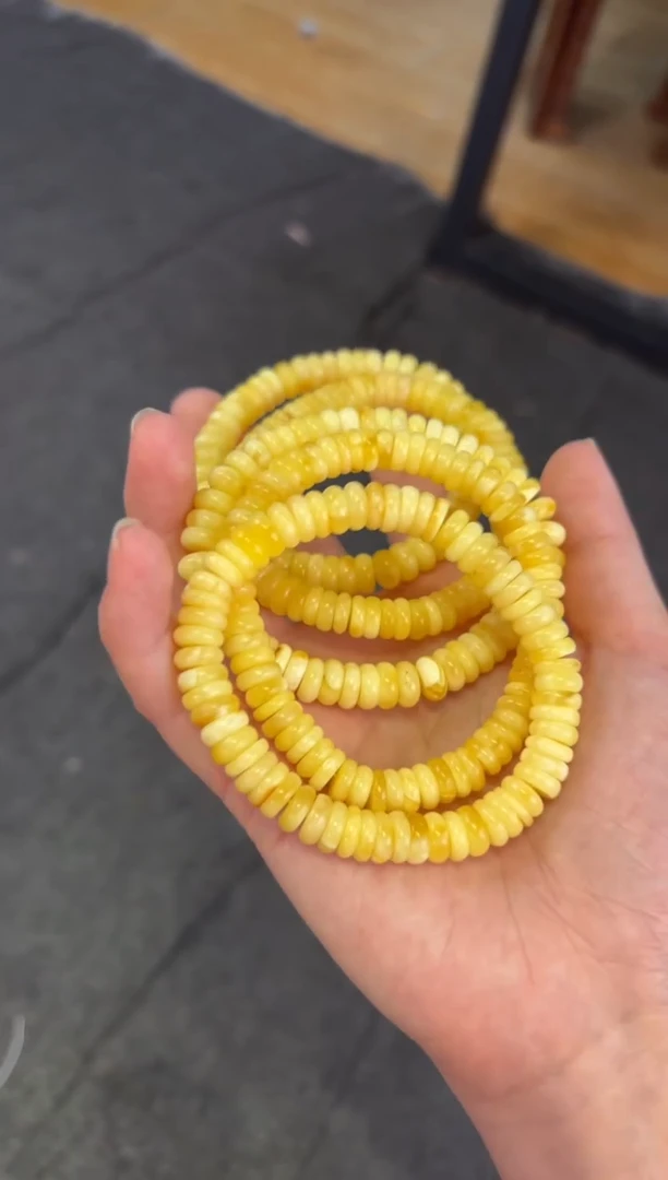 未镶嵌琥珀手链  8Mm蜜蜡药片