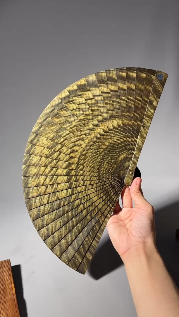 其他楠木（金丝楠）舂*瓜257号21cm乌木金丝楠小叶桢楠扇子