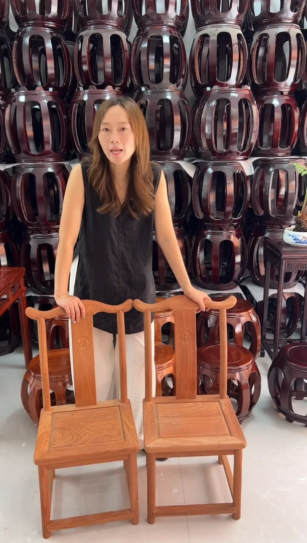 花梨木类凳子一对白胚花梨木官帽椅