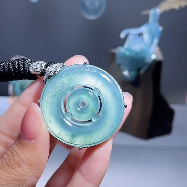 天然A货翡翠 平安扣挂件