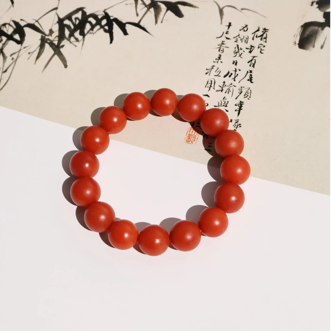 保山南红手链*素圈