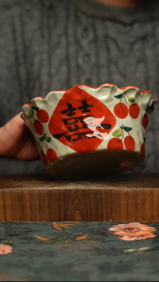 杯釉下彩手工手绘同款陶器