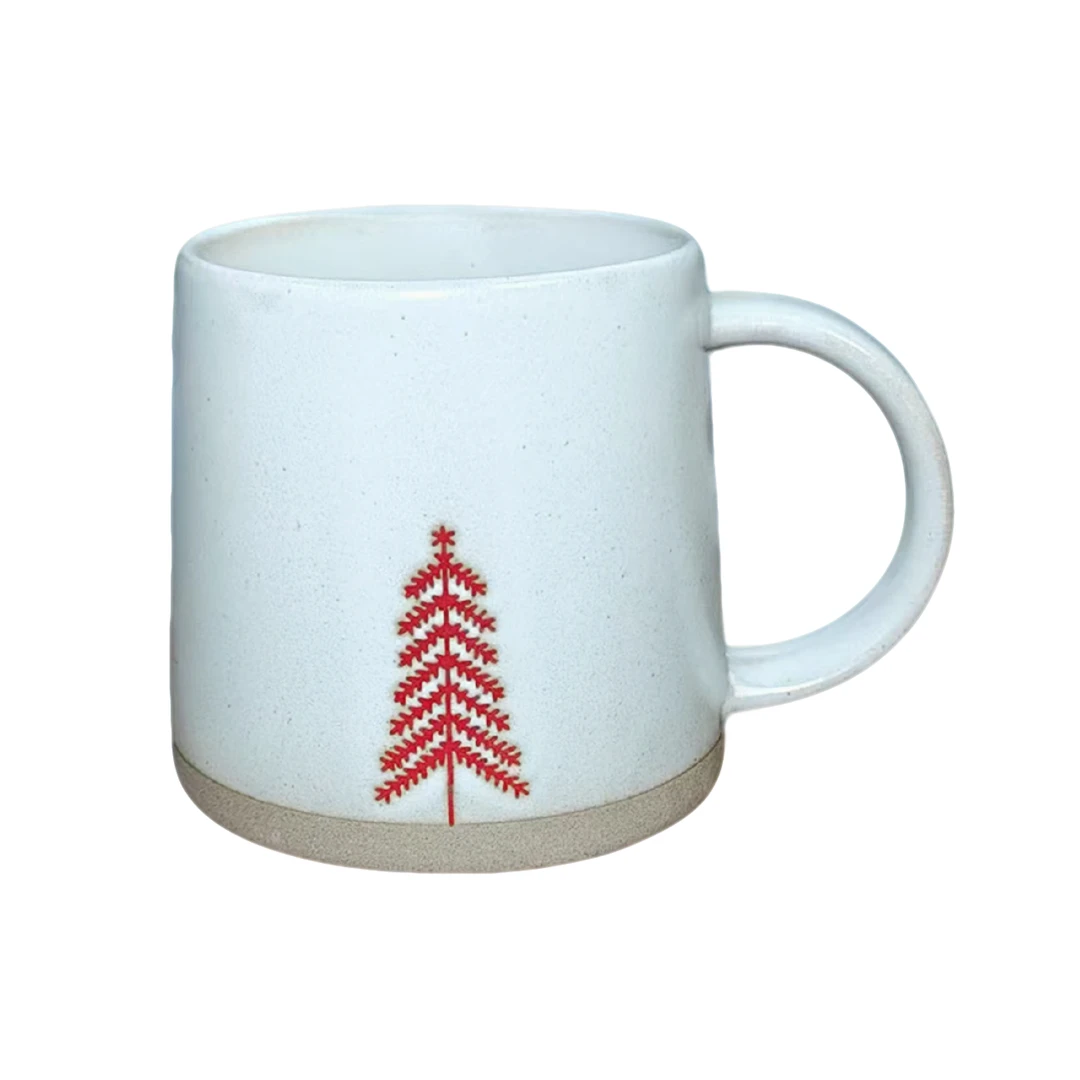 【HH家】300ML 红色松树马克杯 双色 浮雕工艺 创意 欧式