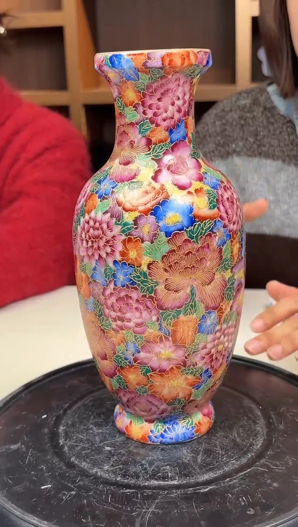 摆件瓷古县衙摆件万花爆竹瓶