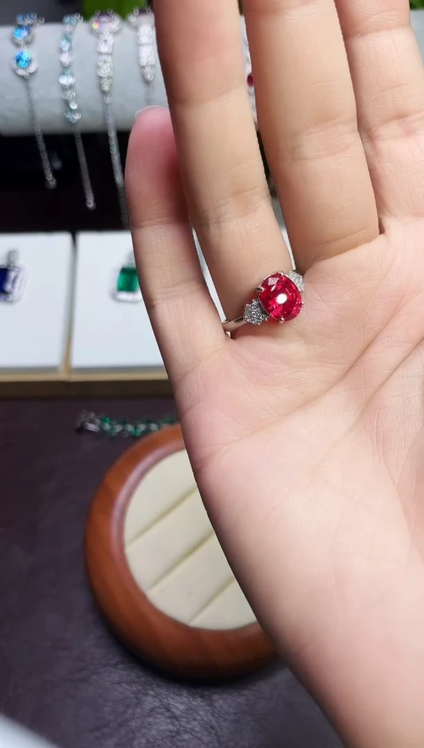 合金合成钻石莲花戒指