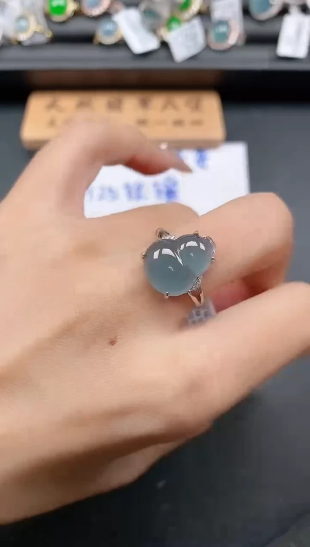 银S925镶嵌戒指翡翠11