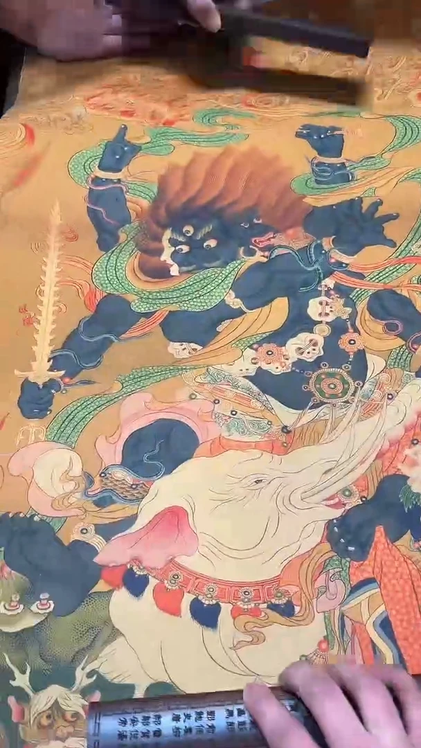 卷轴画【主播精品】高端卷轴画——唐卡大黑天050