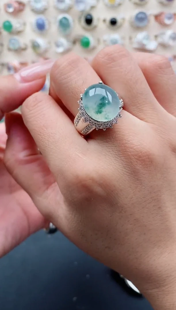 未镶嵌戒指翡翠奔**灞天然缅甸翡翠A货111-9-8