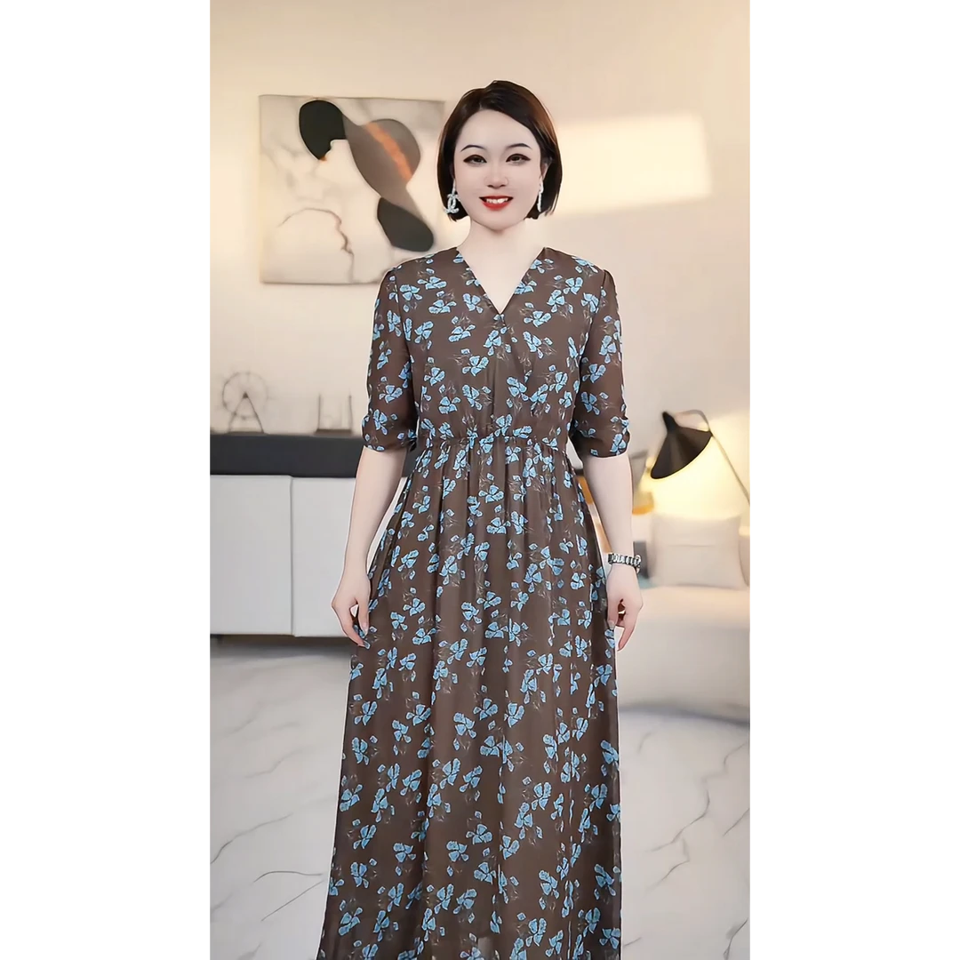 [玖Z家]【深圳薇姐清仓】P高端大码原创遮肉显瘦连衣裙 P2088