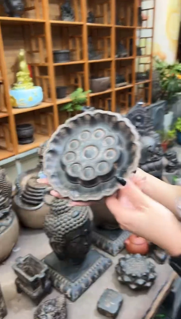 陶土【火山泥】莲蓬壶承