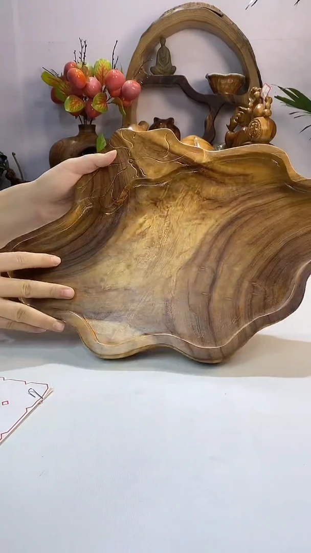 【闪购商品】香樟木A6荷叶异形干泡/尺寸43*34*4