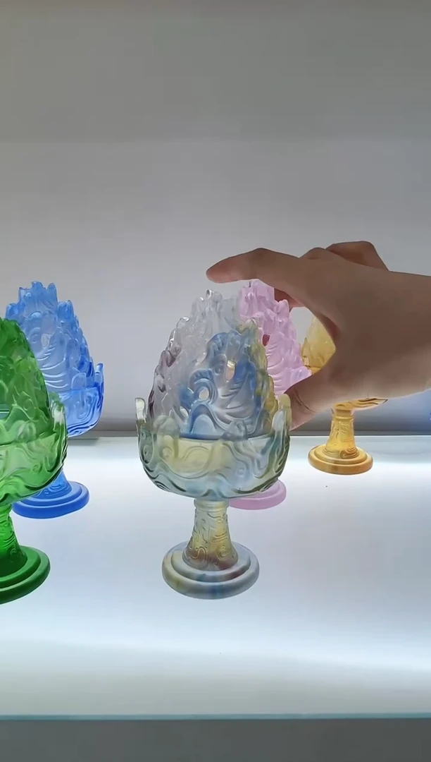 手工艺品琉璃古法琉璃博山炉