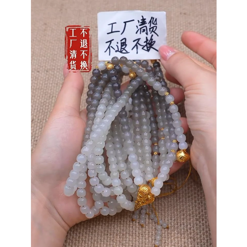 24【不退不换】和田玉s925银颈饰左右多样性发其一个别纹裂