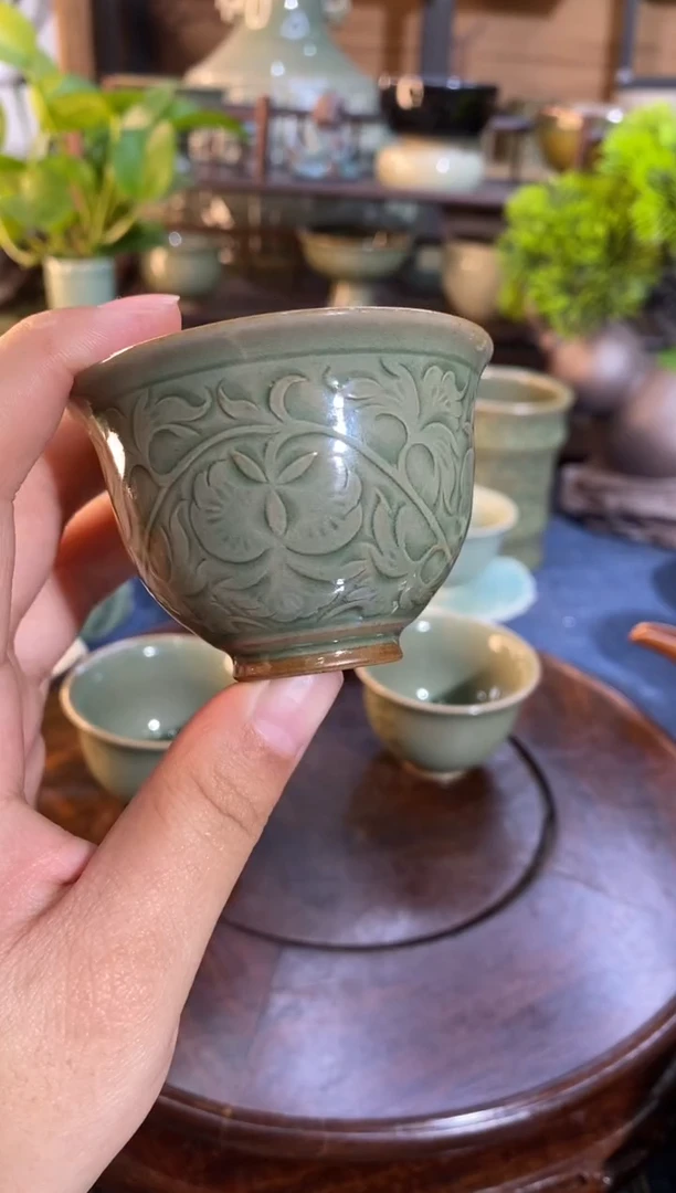 【闪购商品】XG001 牡丹刻花铃铛杯 1只