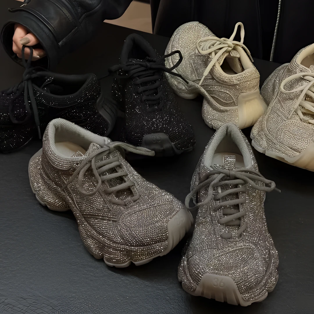 订书机同款满天星老爹鞋2025春季新款时尚厚底增高休闲运动鞋女鞋