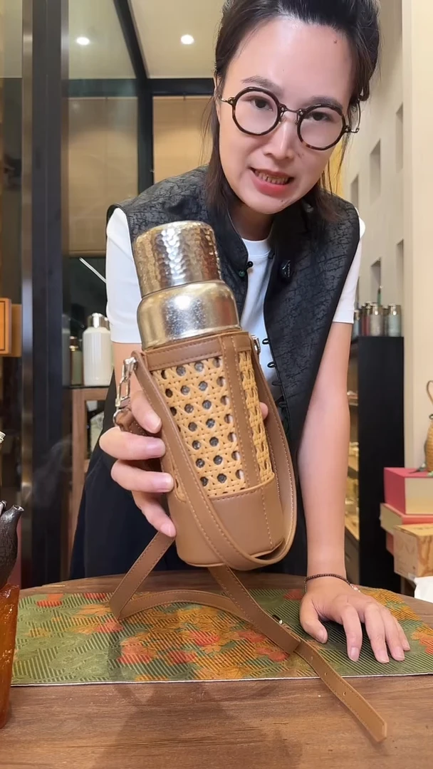 600毫升纯钛本色+编织杯套