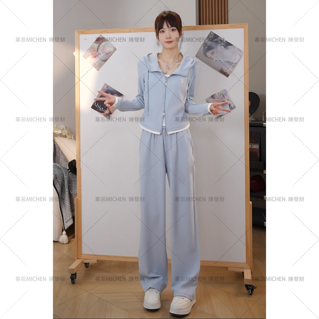 【运动天赋】2025秋季新款连帽拉链上衣外套+休闲裤+背心三件套2501