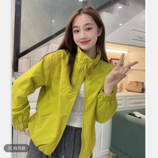 冲锋衣外套女2025新款立领拉链衫