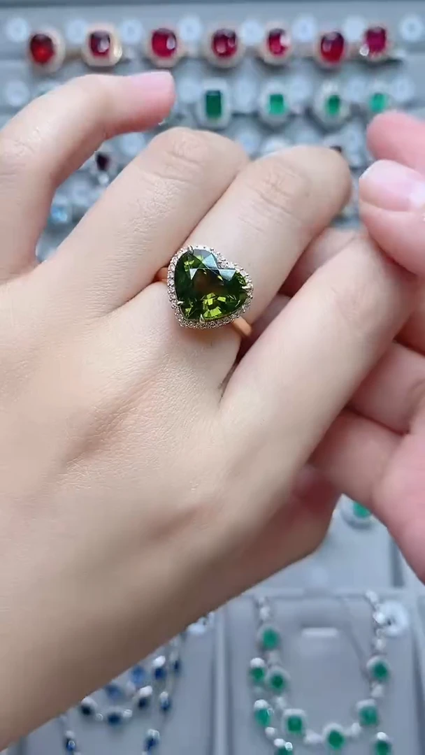 【闪购商品】碧玺18K金戒指18K金镶嵌·