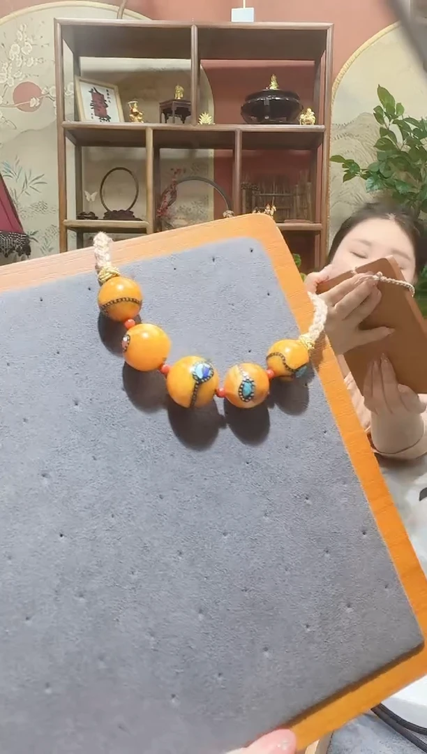 蜜蜡颈饰未镶嵌3001天然蜜蜡珠宝奇石全都保真
