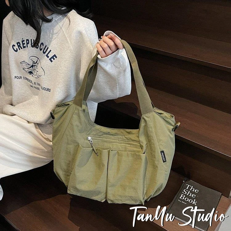 探屿潮牌大容量女包单肩托特包轻便手提袋时尚百搭休闲旅行斜挎包