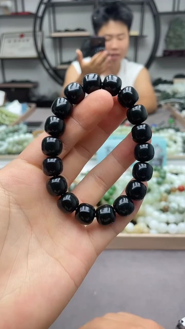 手串未镶嵌和田玉黑青12老型