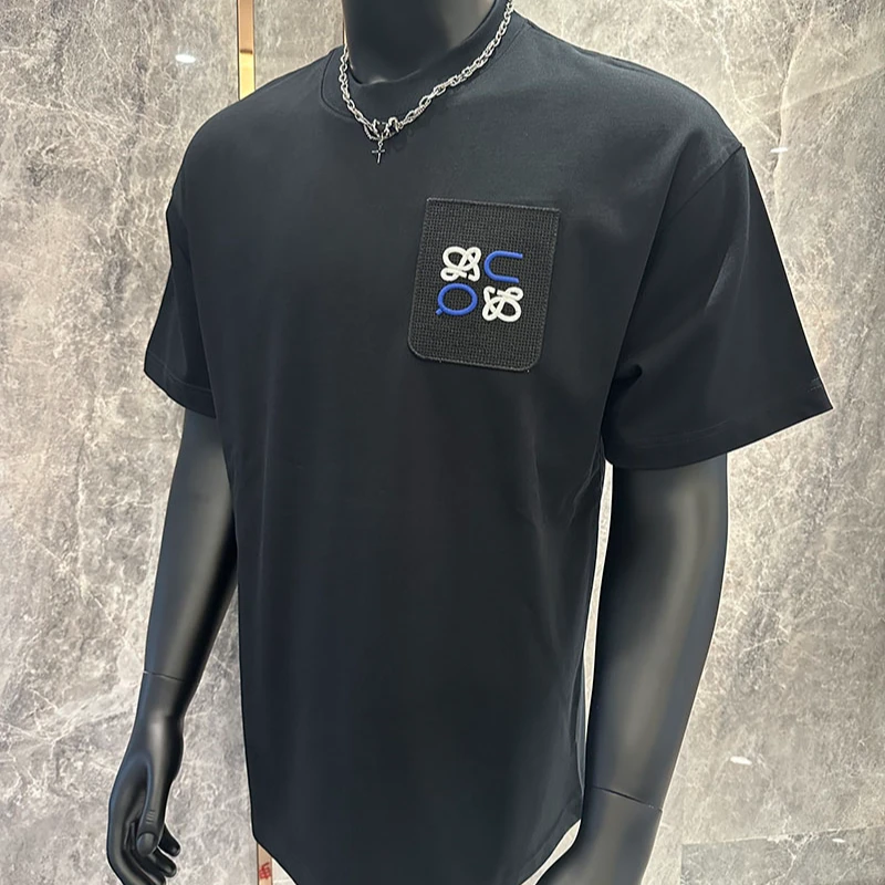 【6号链接-罗威蓝跑】2025奢品仓男女同款重磅贴布刺绣情侣T恤